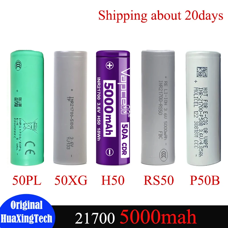 Batería Original 21700 de 5000 mAh de Alta Capacidad, Molicel P50B TP 50XG RS50 Vapcell H50 EVE 50PL, Celdas de Alta Descarga