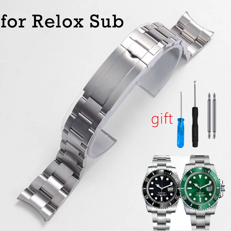 

20mm 21mm 904L Watchbands For GMT Yacht SUB DAYTONA Men Glide Lock Clasp Watch Strap Solid Stainless Steel Watch Bracelet
