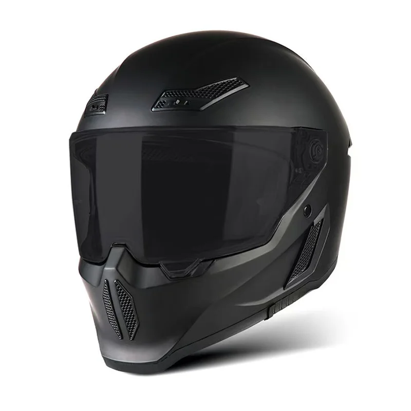 KEAZ DOT Certified Helmet for Men and Women Matte Black Full Helmet Winter All-Season Motorcycle Running Helmets