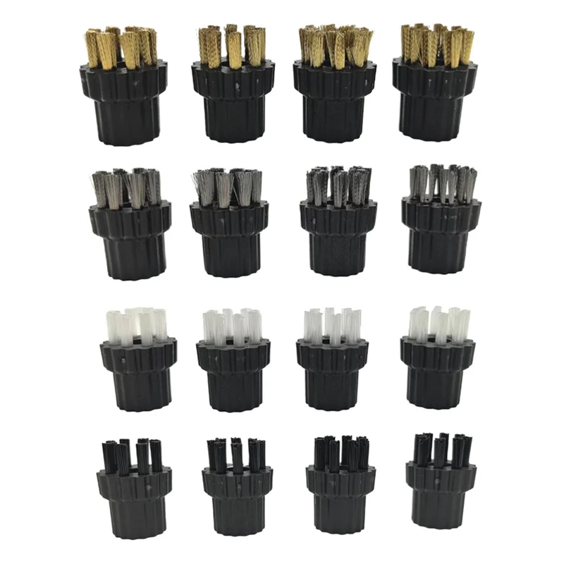 M04K 16Pcs M8 스팀 청소기 브러시 헤드 스티머 교체 부착물 하드 표면 브러시 헤드 스팀 청소기 액세서리