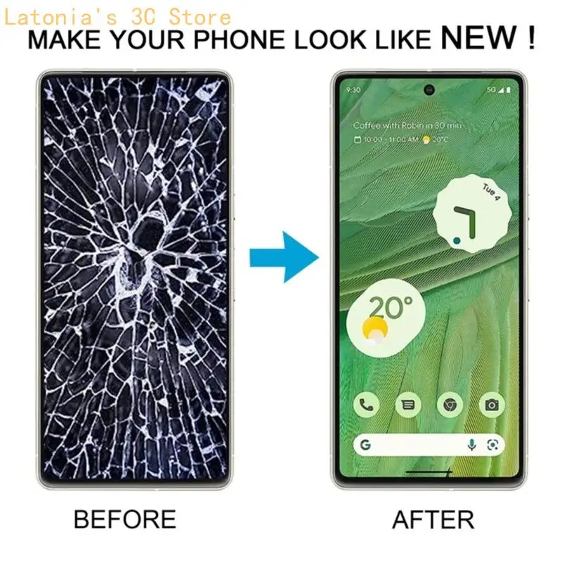 Austausch der LCD-Frontplatte für Telefonreparaturaufgaben, schwarze Displaybaugruppe mit Flachbandkabel und Kameraöffnung für – Detail 2