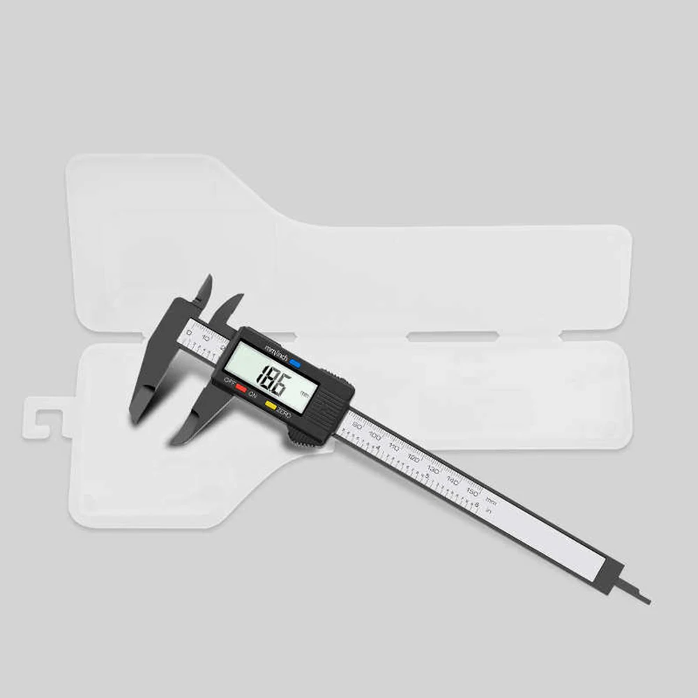 2Pcs Portable Carbon Fiber Digital Dental Caliper 150mm Orthodontic Tooth Measurement Gauge LCD Electronic Vernier Ruler Inch/mm