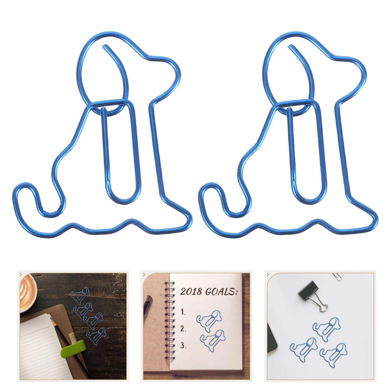 

50 Pcs Dog Paper Clip Clips Decorative Metal Paperclips Bookmark Folder Animal Shaped