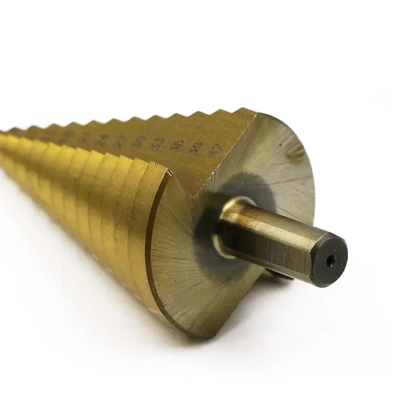 

High Speed Steel Step Drill Titanium Coated Drilling Power Tool Large Size 4-42mm D9.5mm Metal Wood Hole Cutter Step Cone Drill
