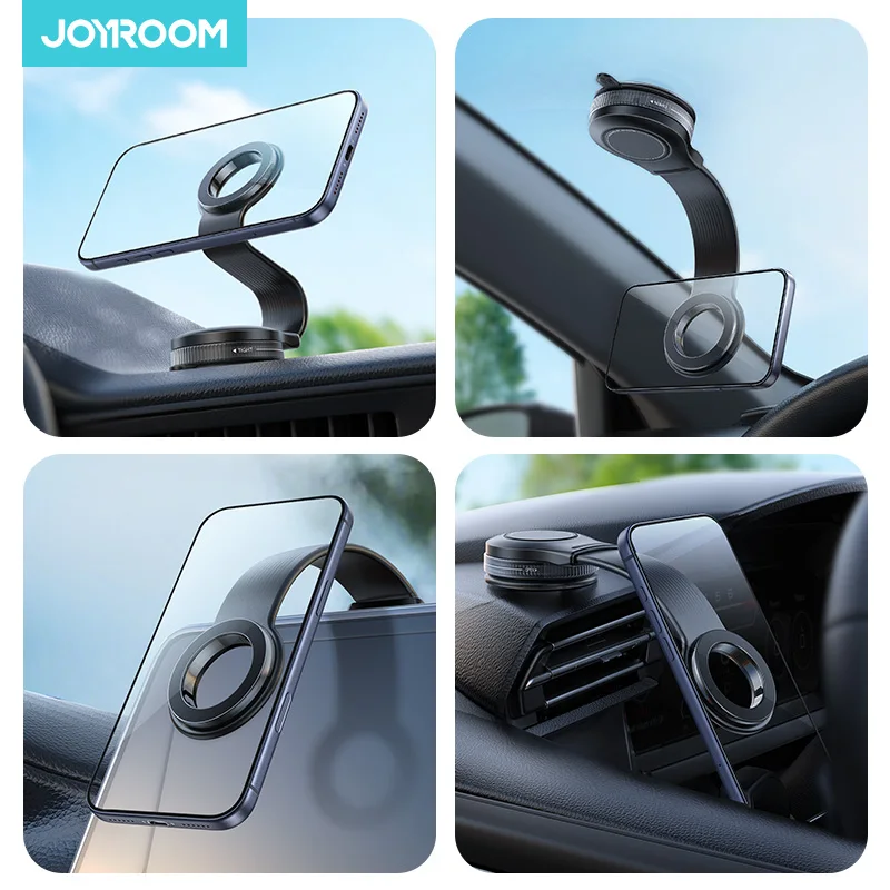 

Joyroom Magnetic Car Phone Mount Holder Flexible Memory Alloy Suction Cup Mobile Phone Stand for Instrument Panel Strong Magnets