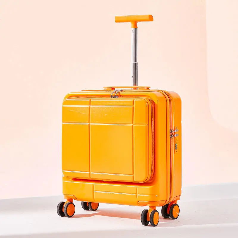 18inch Front opening Women travel suitcase on Universal mute wheels carry on Luggage rolling luggage case lightweight luggage