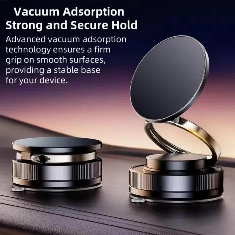 Car Phone Magnetic Stand Mechanical Vacuum Suction Cup Rotate 360° Magnetic Adsorption Bracket Navigation Universal Holder