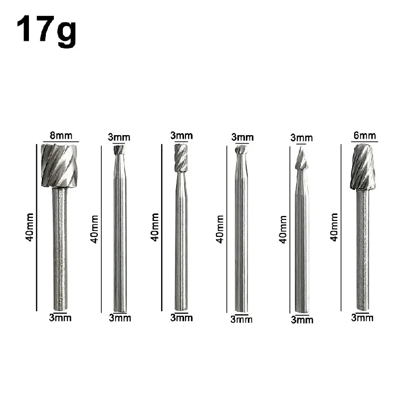 6pc High-speed Steel Woodworking Small Rotary File Grinding DIY Carpenter Polishing and Trimming Tool Set