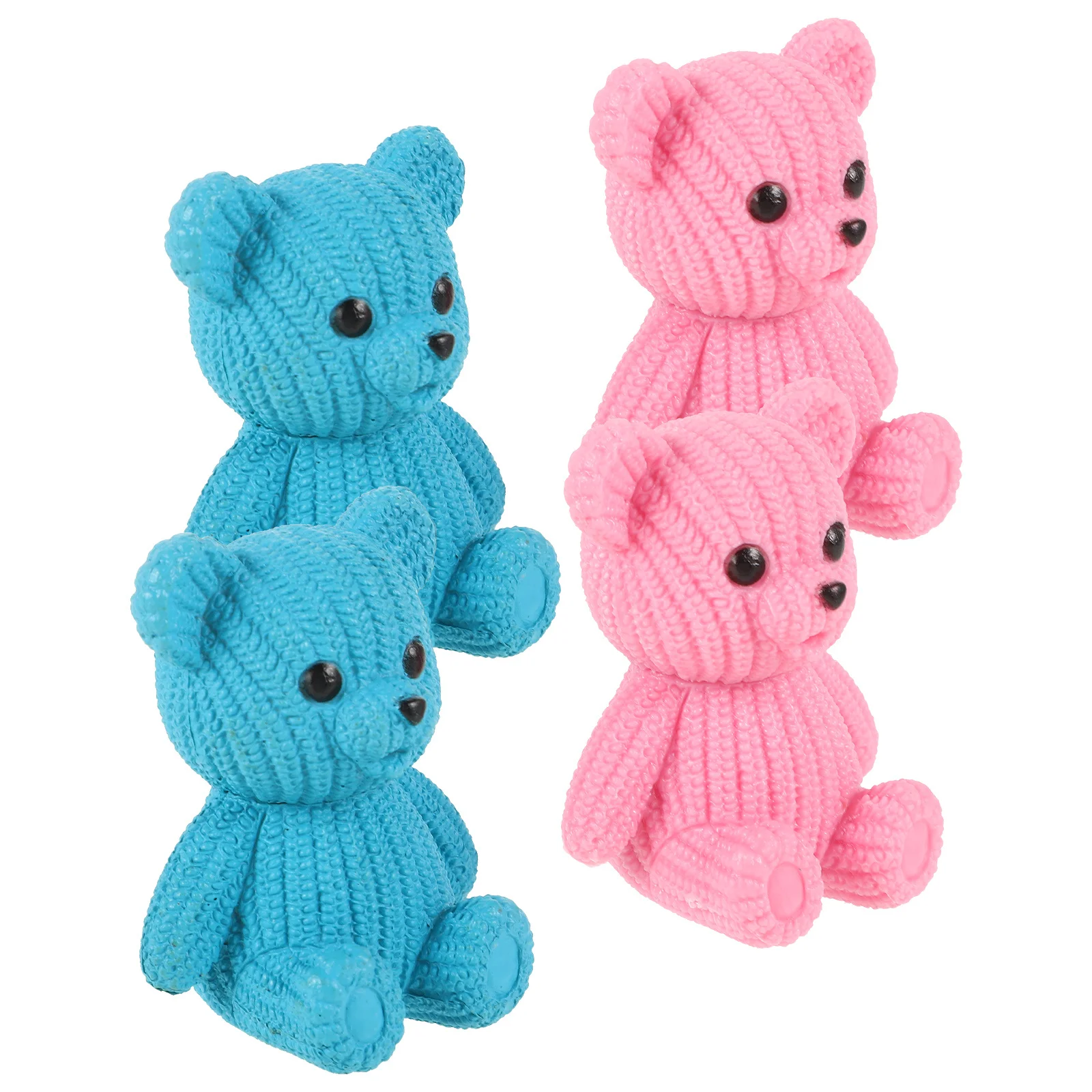 

4pcs Resin Keychain Miniature Landscape Decor Bear For Desktop Garden Ornament Micro Landscape Craft Bear Decoration