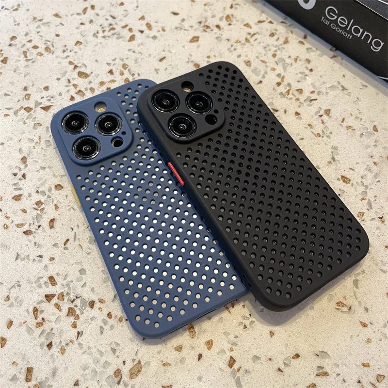 Funda transpirable y refrescante para iPhone 17 Air 16 E 15 14 Plus 13 12 11 Pro Max, disipación de calor, silicona suave a prueba de golpes 2