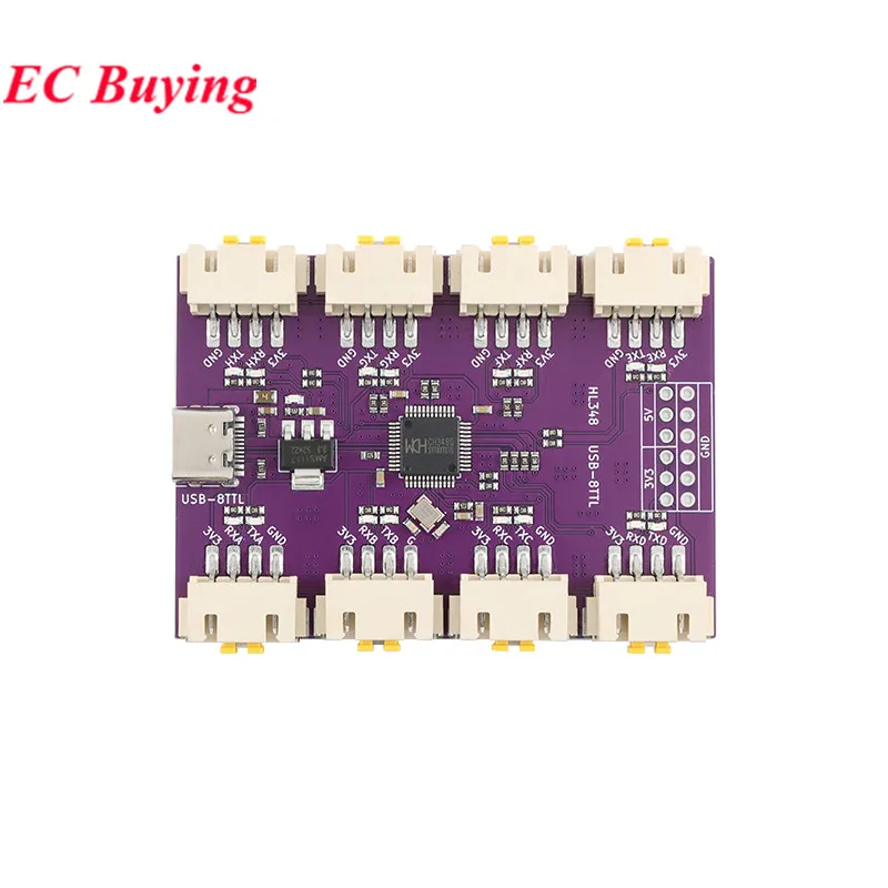 USB auf 4 8-Wege-RS485-Seriell-Port Typ C auf 4 8-Wege 485-Mehrkanal-UART TTL CH348 HUB RS485-Modul-Erweiterungsplatine YR-6028 – Detail 8
