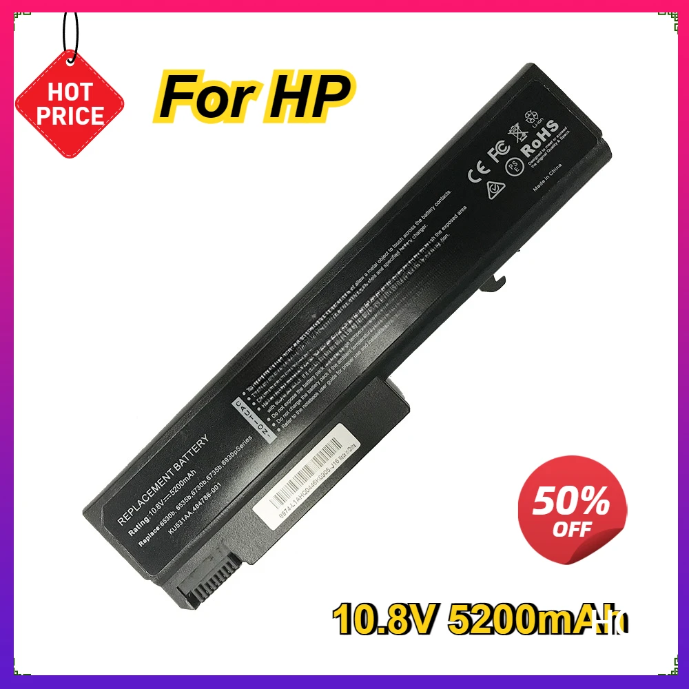 New  Laptop Battery for Hp Compaq 6530b 6735b 6535b HSTNN-IB68 IB69 C68C EliteBook 6930p 8440P 8440W 6450B 6 Cells