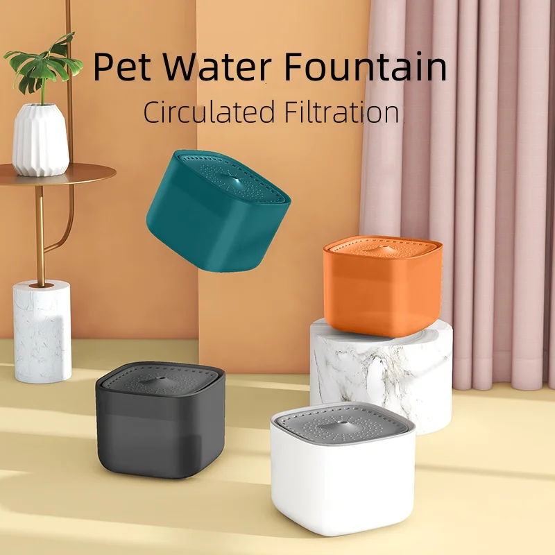 USB Operated Automatic Pet Warm Water Fountain Silent 2.5L Large Capacity Cat Constant Temp Water Fountain With Smart Lights