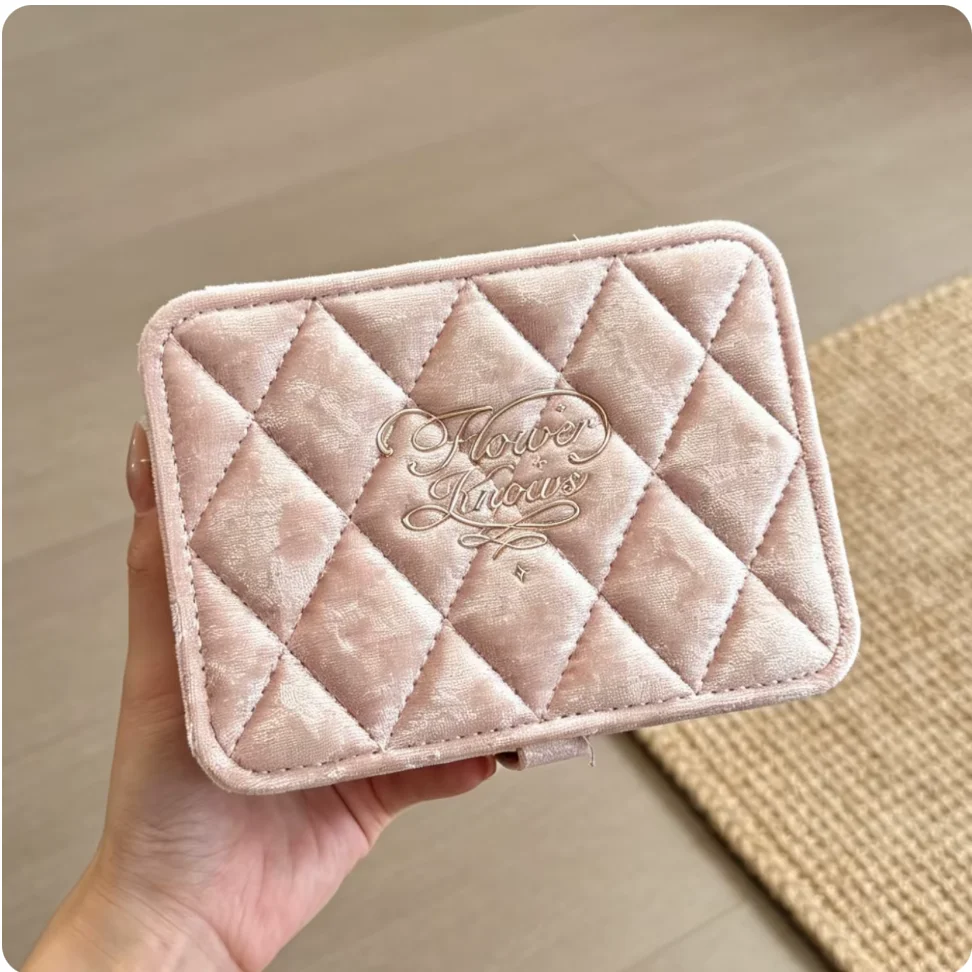Flower Know ledge Jewelry Box Flocking Polarized Pink Storage Box Ring Earrings Necklace Jewelry Girl Storage Box