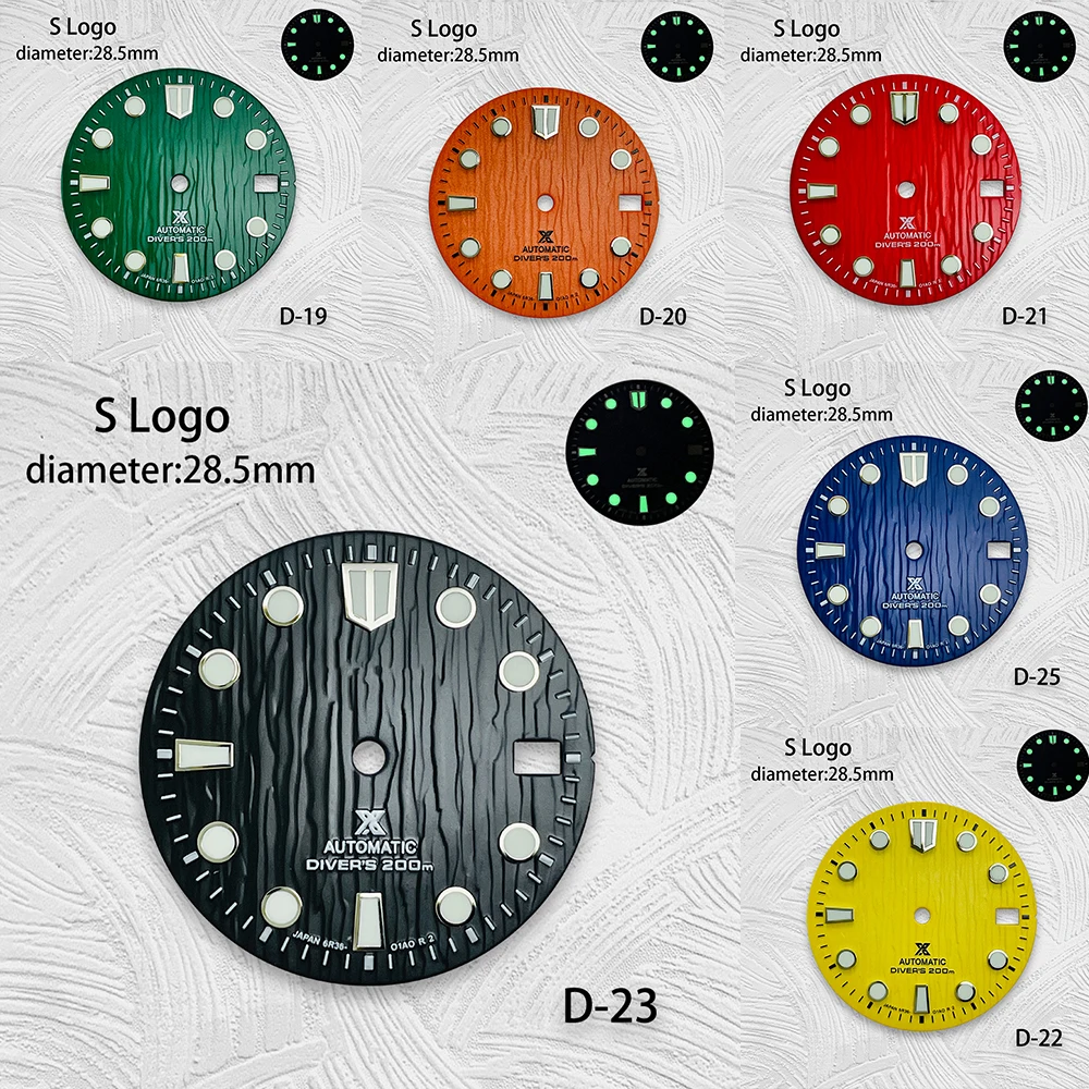 

28.5mm Dial NH35 Dial S Dial Modified Green Luminous Suitable For NH36/NH36/4R/7S Movement Watch Accessories