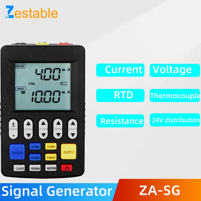 

Portable Signal Generator 4-20mA Analog Current Voltage Temperature RTD Thermocouple Signal Source Handheld Process Calibrator