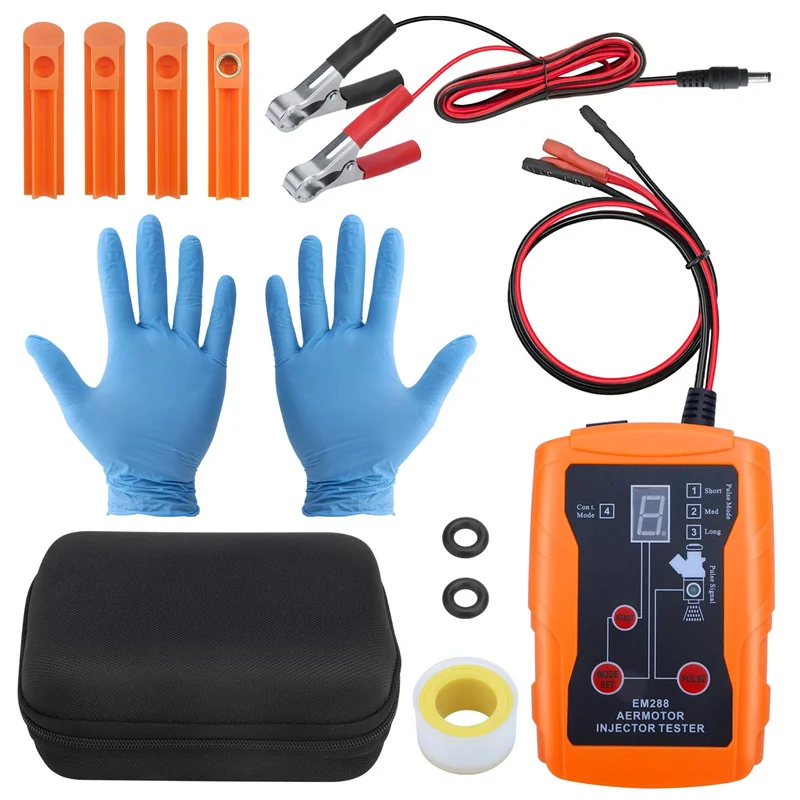 1Set 12V Upgraded Fuel Injector Tester & DIY Cleaning Tool, Test Two Injectors Simultaneously Power Drive Modefuel Injector Test
