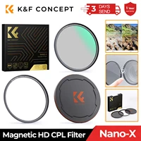 K & F Concept Filtro de cámara magnético HD CPL Nano-x con tapa de lente Polarización circular Recubrimientos multicapa 52 mm 58 mm 62 mm 67 mm