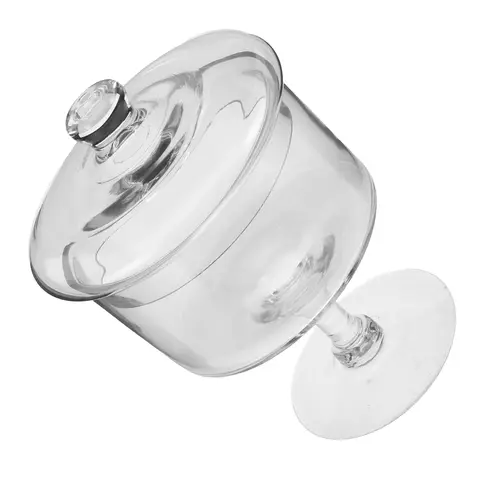 25Cm Clear Glass Cake Plate Elevated Footed Design Dustproof Cover for Cake Cupcake Cookie Display Stand Dessert Table Decor