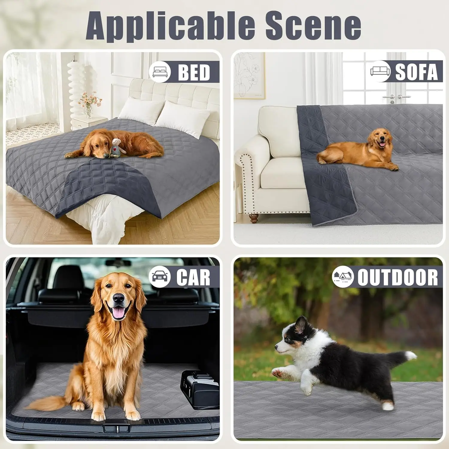 غطاء سرير للكلاب مقاوم للماء مقاس 30 × 70، بطانية للحيوانات الأليفة قابلة للغسل وقابلة للغسل، أريكة مانعة للتسرب وغطاء أثاث، رمادي/رمادي داكن #5