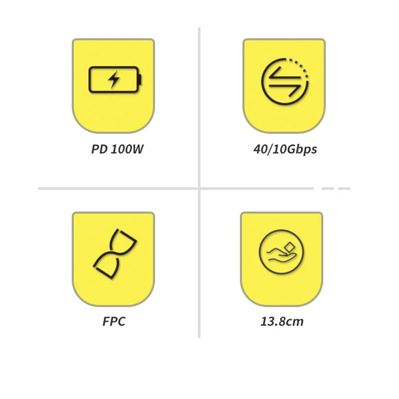 USB 4 кабель для передачи данных 40 Гбит/с USB C на Type C короткий кабель 10 Гбит/с PD 100 Вт 8K 60 Гц для iPhone 15 Pro Max Thunderbolt 3/4 SSD