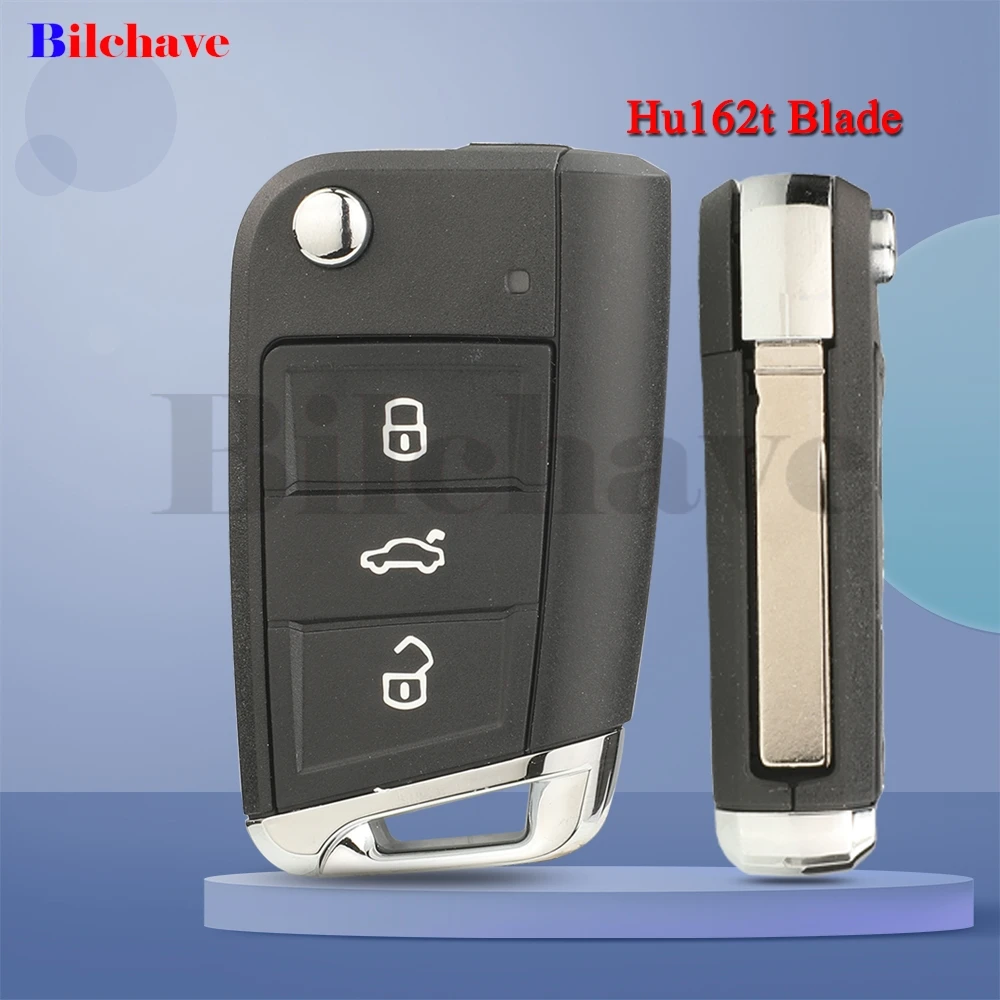 

jingyuqin Remote Car Key Shell Fob 3Buttons For Volkswagen VW Skoda Seat Golf Polo T-CROSS 2017-2021 Hu162t Keyless Housing Case
