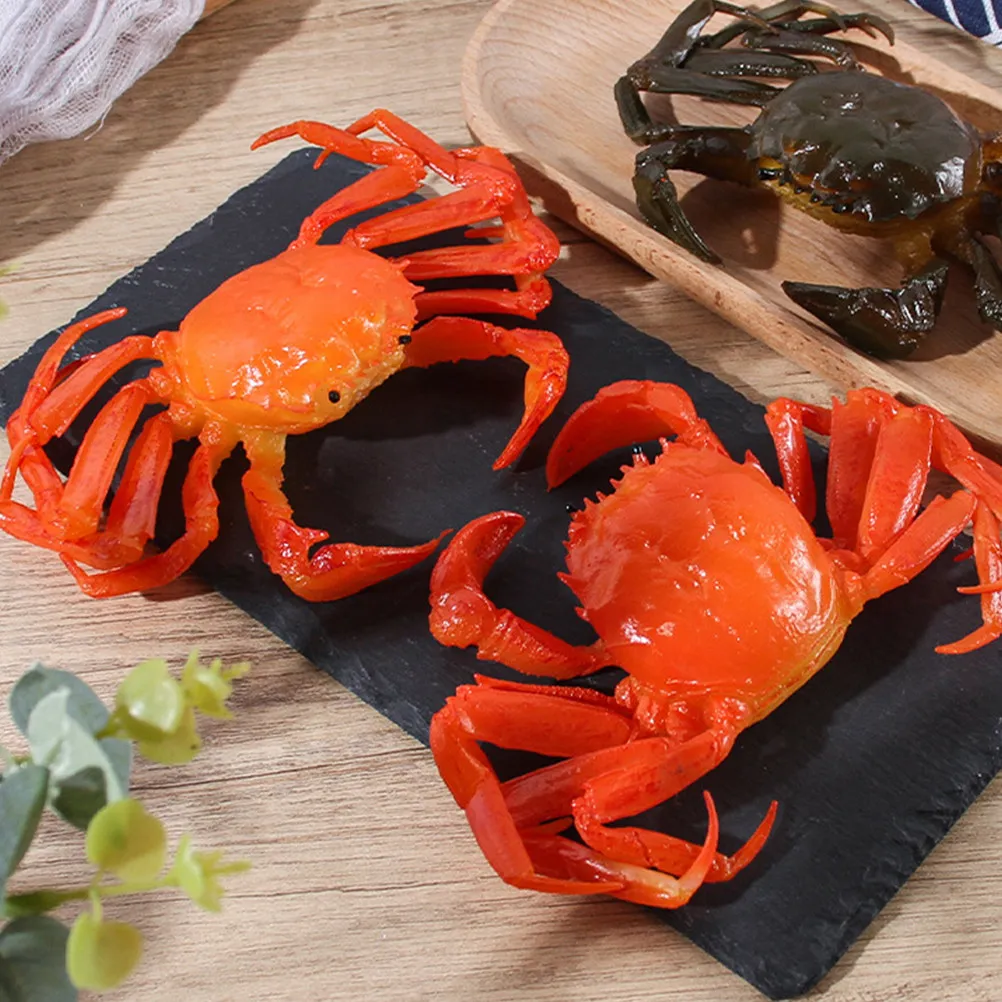 

2Pcs Simulation Crab Realistic Plastic Decoration for Home Aquarium Office Educational Learning Prop Creative Ornament