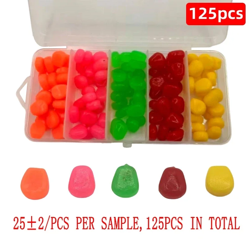 125pcs submersible simulated corn kernel bait multi-color soft bait