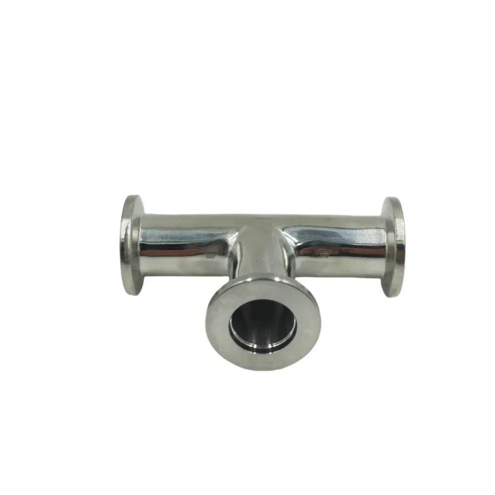 KF Flange Size NW-25 Vacuum Tee 304 Stainless Steel Quick Fittings Plumbing with 30/40/55/75mm Ferrule OD for KF-10/16/25/40/50