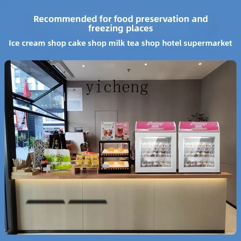 Zz mini gelato congelato display piccolo stalla gelato durian lato congelatore aperto