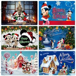 Cute Cartoon Minnie Mickey Mouse Olaf Backdrops Decoration Lovely Toys Tree Gifts Christmas Party Purple Photography Background