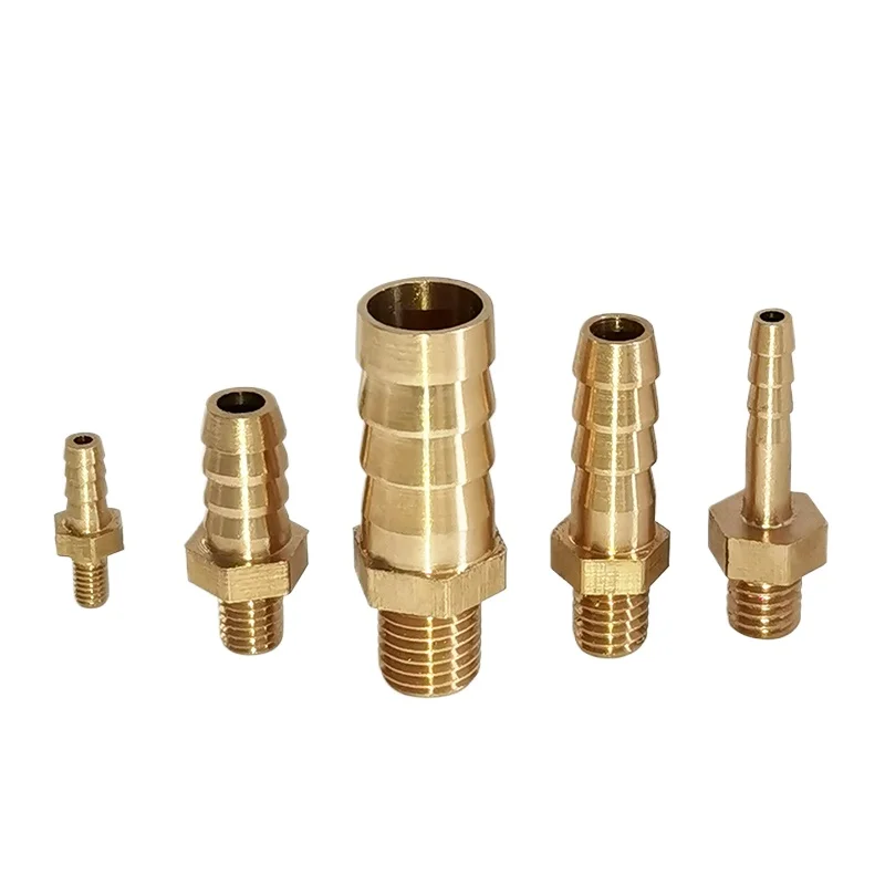 Mini M5 M6 M8 Metric Male X 3 4 5 6 8 mm Hose Barb Brass Pipe Fitting Connector  Air Water Oil Lubrication System