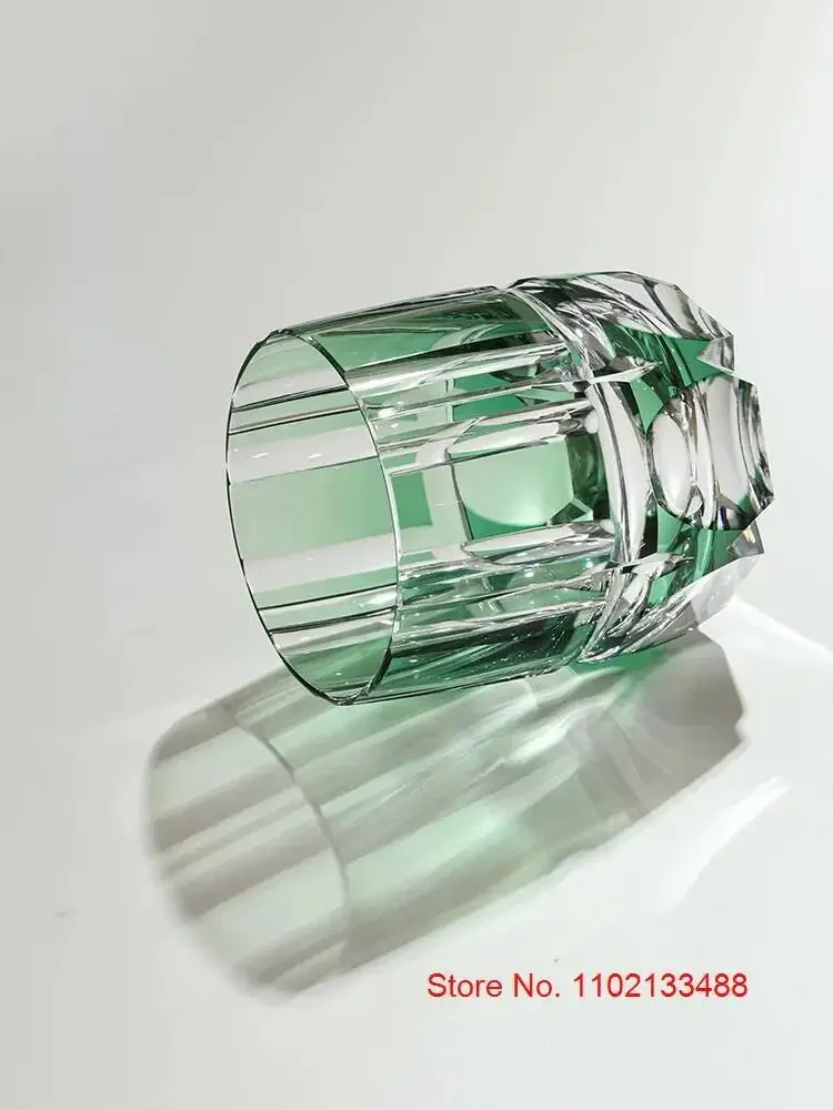 250ml Green Bamboo Whiskey Rock Glass 2023 Latest Japan KAGAMI Design Crystal Wine Tasting Cup Spirits Liquor XO Whisky Snifter 4
