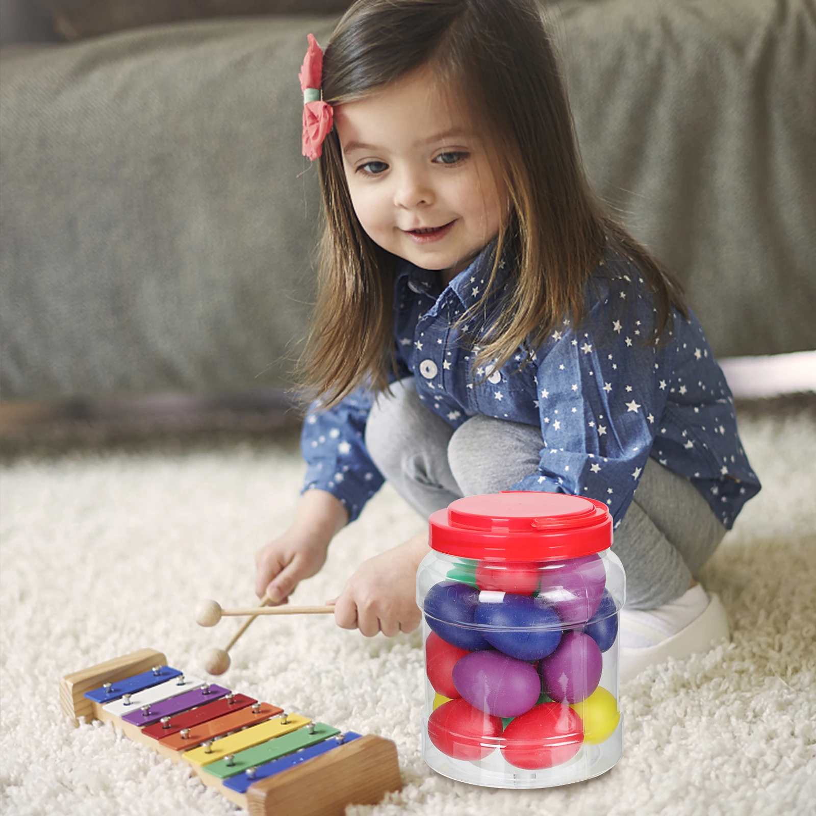

20 Pcs Sand Egg Kids Musical Musical Egg Instruments Smooth Safe Material Colorful Plastic Toy