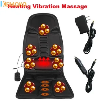 Image NEW Car Chair Body Massage Heat Mat Seat Cover Cushion Neck Pain Lumbar Support Pad With Remote Controls Neck Mat Back Massager