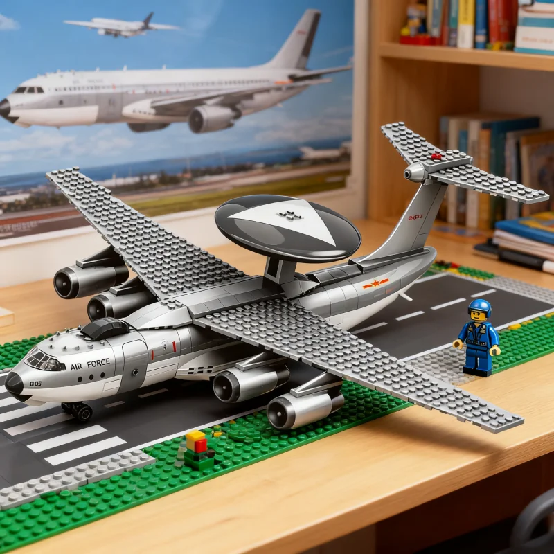 

OUZEY Military AWACS 2000 Model, Mini Block Building Set, Air Force Toy for Teenagers
