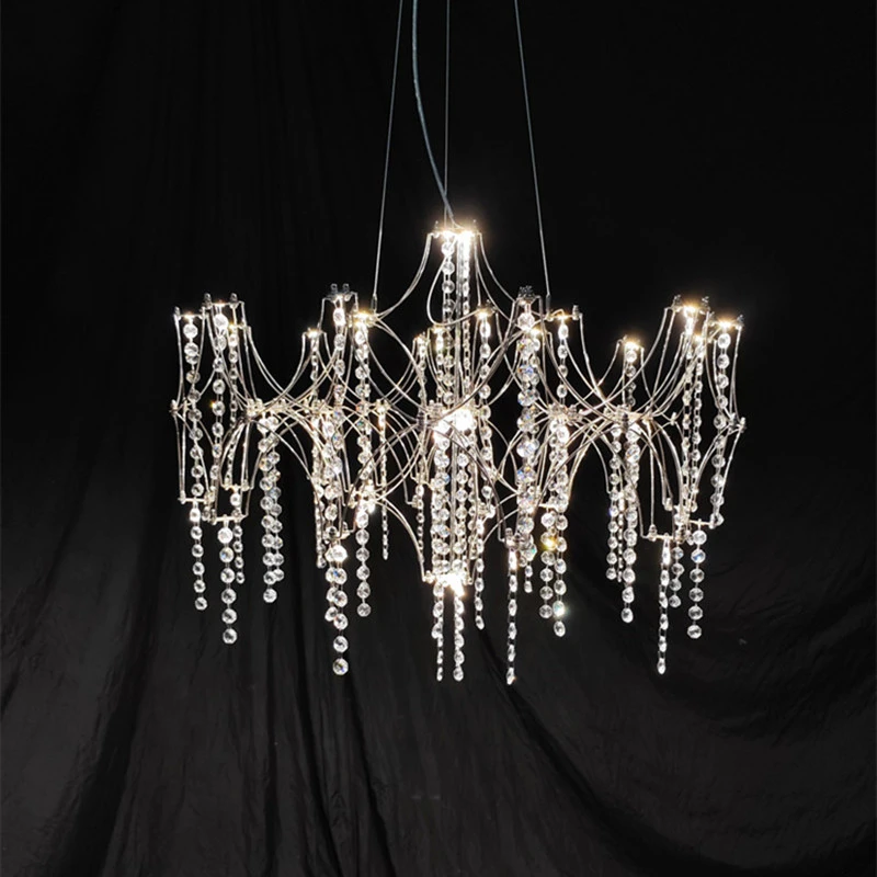 

Modern Led Crystal Chandelier For Living Dining Room Bedroom Hanging Lamps For Ceiling Golden Lustre Design Home Suspension Lamp