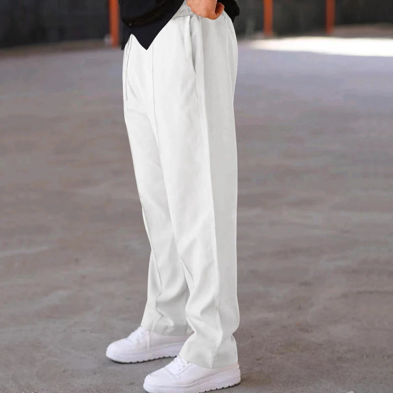 Men's casual sports pants side buttons loose version of elastic belt holiday trend hot selling nine-minute pants