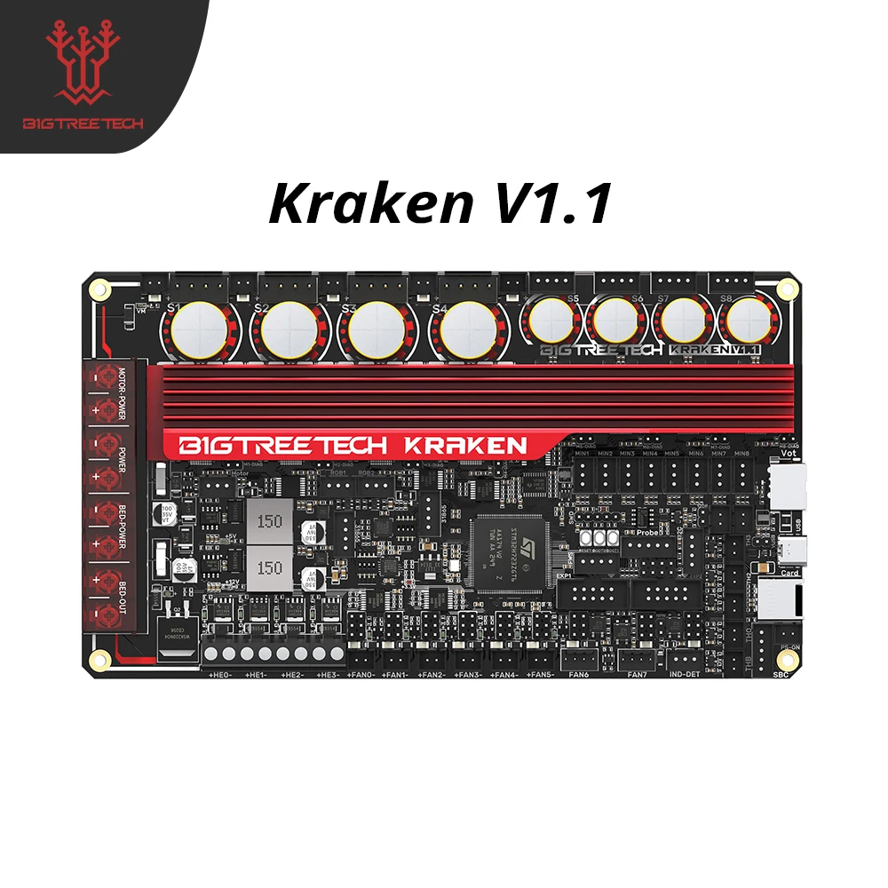 

BIGTREETECH Kraken V1.0 Control Board Onboard 8pc TMC2160 Driver Max31865 24-60V 550MHz For DIY Voron CoreXY IDEX 3D Printer
