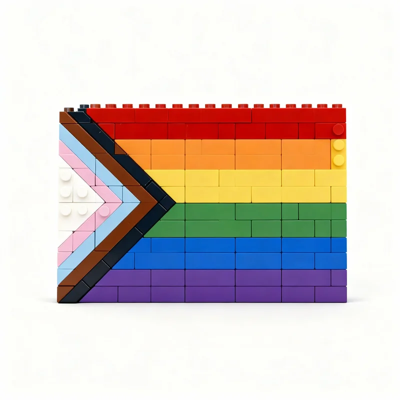 

659PCS MOC Creative Model Pride Flag Frame Building Blocks Building Blocks Collectible Display Birthday Gift Decoration Decor