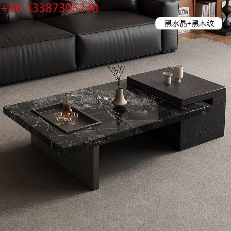 

Italian light luxury coffee table modern simple square small apartment minimalist rock plate coffee table