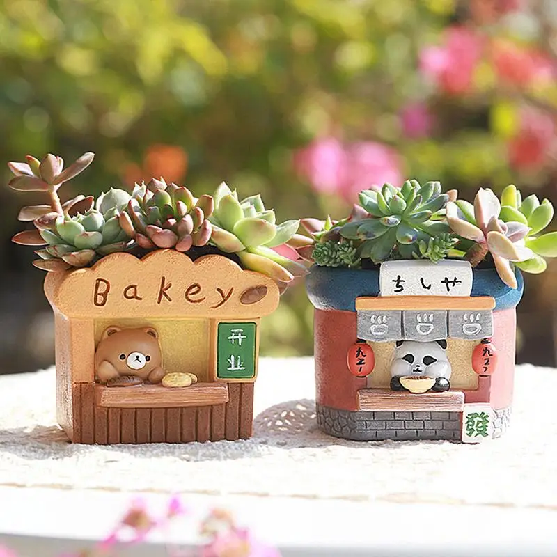 Creative Flower Pot for Succulents Cactus Decorative Garden Pots for Mini Plants Bakery Sushi Themed Planter Home Decor