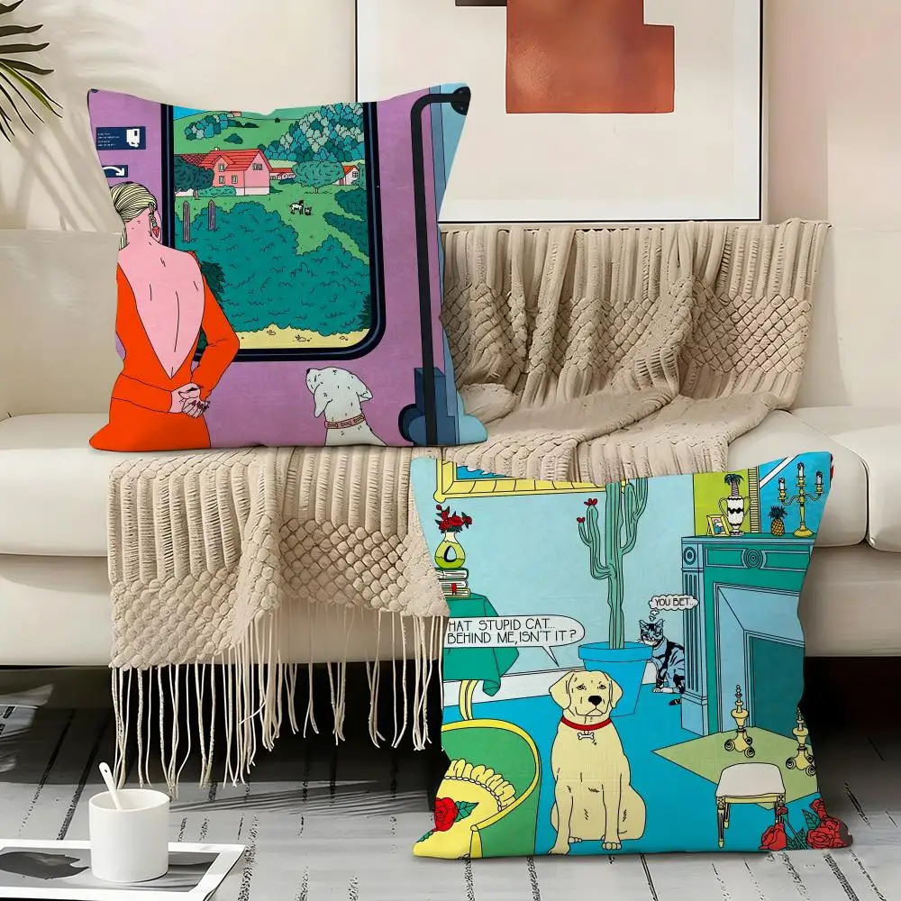 Cosmo Danchin-Hamard Art Pillow Case Pillowcase, Double-sided Printed, Sofa Cushion, Bedroom Headboard Pillow