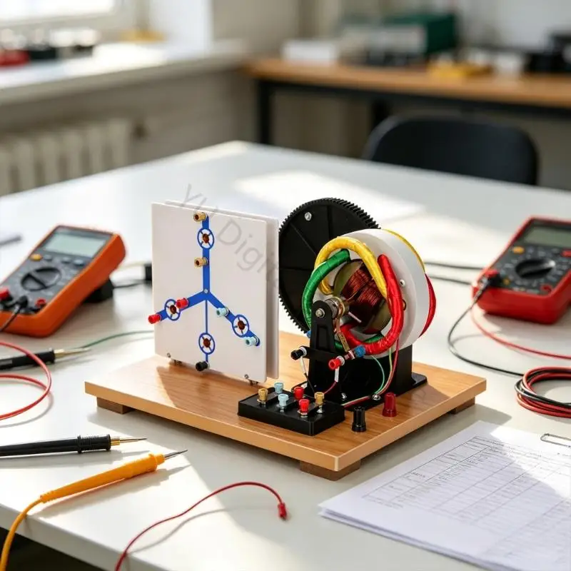 96BA Physiklabor-Generator-Demonstrationsgerät, manuelles Wechselstrom-Gleichstrom- und Gleichstrom-Lehrmodell mit – Detail 4