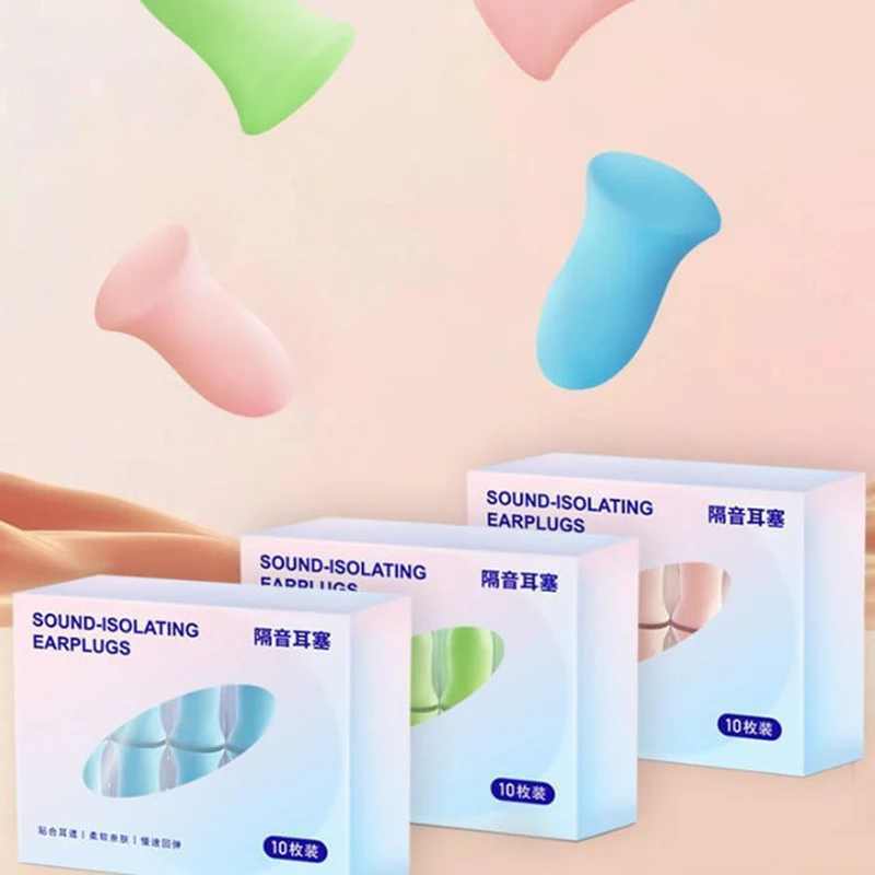 10/4Pcs Waist Shaped Earplugs Noise Reduction Sleep Anti Canceling Music Sound Insulation Earplug Protection Foam Sleeping