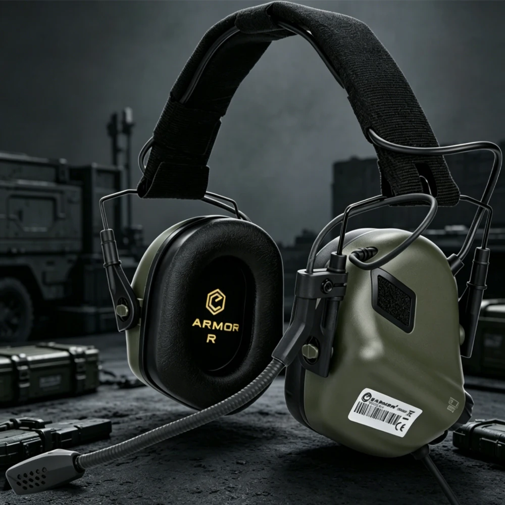 EARMOR M32 SE(SE 32) Taktisches Schieß-Headset + M51 PTT für Kenwood, Aktive Geräuschunterdrückung Ohrenschützer für Jagd, Airsoft – Detail 6