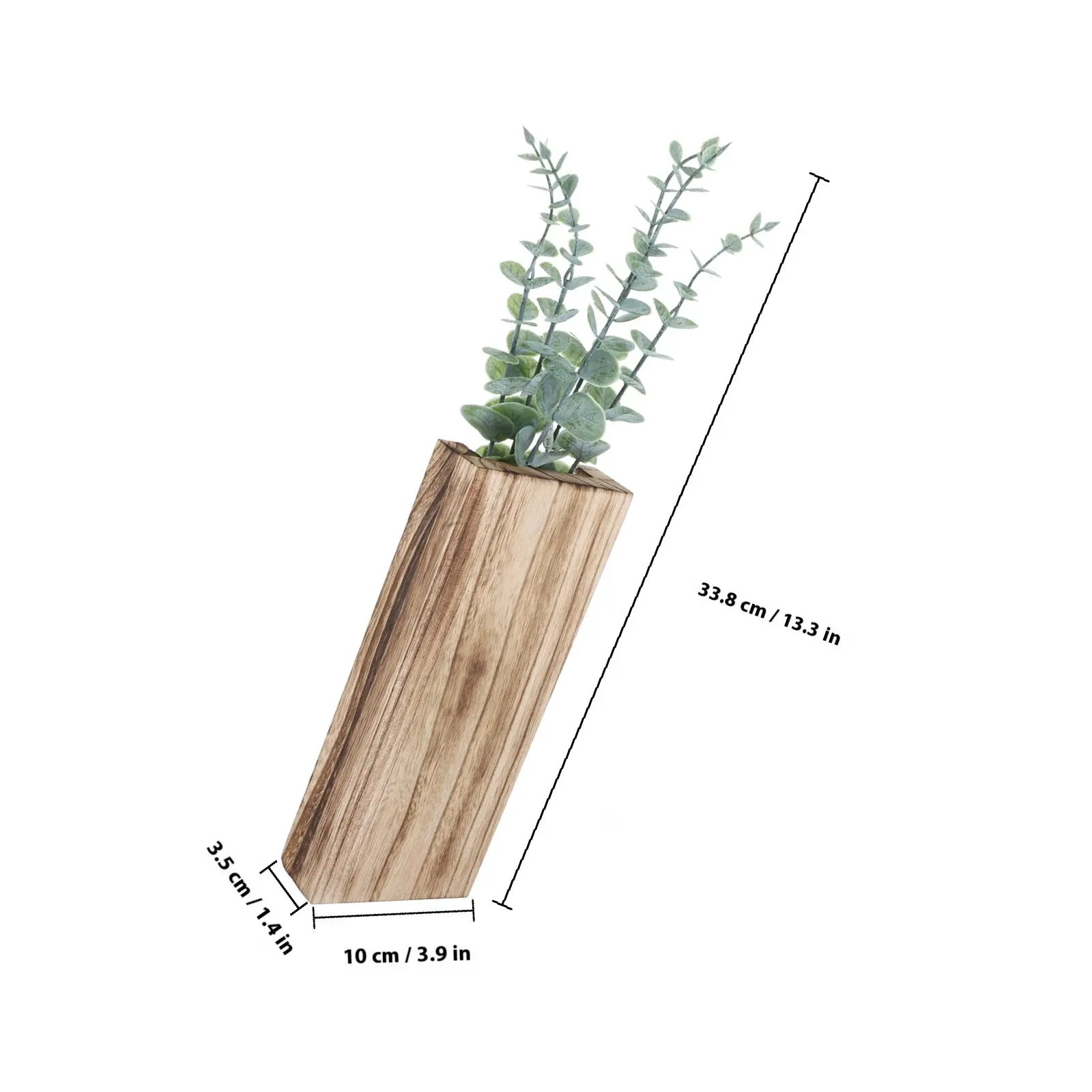 Wood Wall Planter Vase Artificial Eucalyptus Farmhouse Wall Hanging Decor Indoor Pocket Planter Greenery Plants for Living Room - view 5