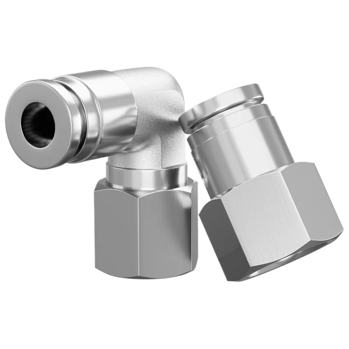 PCF PLF Pneumatic Air Straight/Elbow M5/6/8/10/12/14/16/20 Metric Female 4-16mm Tube 304 Stainless Pipe Fitting Push in Connect