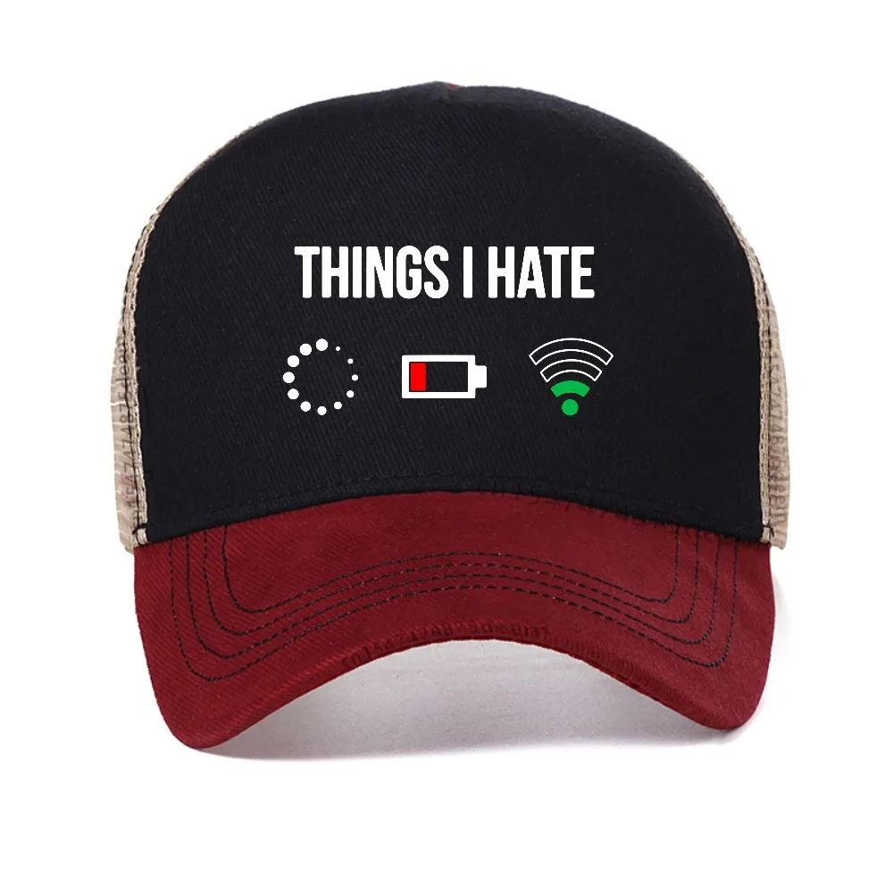 Things I Hate Funny cap Programmer Gamer Computer Nerd Streaming mesh baseball caps casual adjustable Breathable sun hats