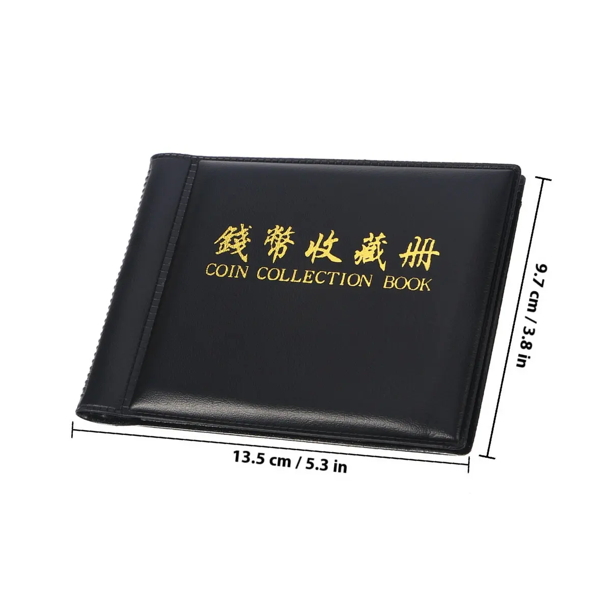 Compact 60-Pocket Coin Collector Album Book for Coins Caps Tokens Medallions Badges Black PU Cover 13.8x9.8cm Portable Display